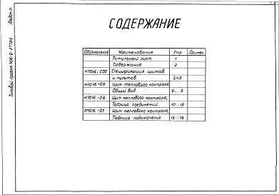 Состав фльбома. Типовой проект 406-9-277.84Альбом 3 Тепловой контроль и автоматизация. Чертежи-здания заводу-изготовителю