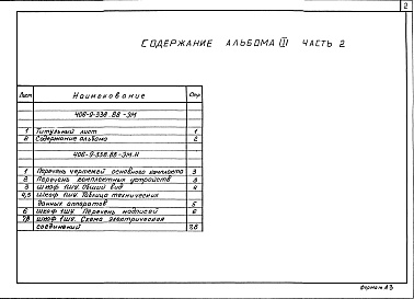 Состав фльбома. Типовой проект 406-9-338.88Альбом 3 Задания заводу-изготовителю. Часть 1 - Щиты автоматизации