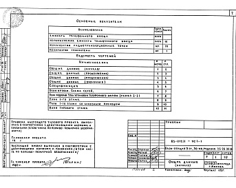 Состав фльбома. Типовой проект 85-012/1.2Альбом 9 Устройства связи ниже и выше отметки 0.000 УС.1-1