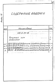 Состав фльбома. Типовой проект Альбом 6 Ведомости потребности в материалах.