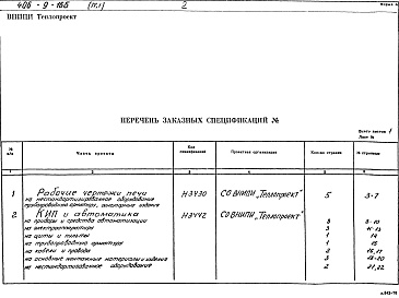 Состав фльбома. Типовой проект 406-9-166 Альбом 4 Заказные спецификации