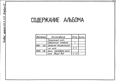 Состав фльбома. Типовой проект 406-9-245Альбом 3 Тепловой контроль и автоматика. Чертежи задания заводу-изготовителю