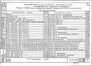 Состав фльбома. Типовой проект 81-06/1.2Альбом 20 Изделия заводского изготовления. Разные изделия. Часть 10/82, раздел 10.9-5/82 