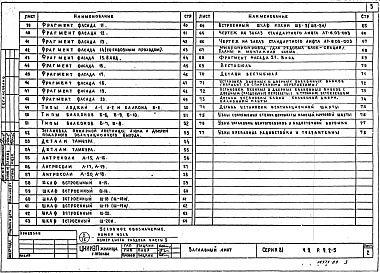 Состав фльбома. Типовой проект 81-09/1.2Альбом 11 Узлы и детали. Монтажные узлы и детали выше отм. 0.000. Часть 9, раздел 9.2-5, 9.2-4/82 