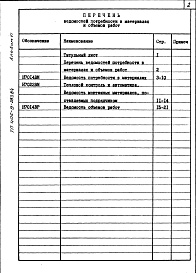 Состав фльбома. Типовой проект 406-9-283.84Альбом 6. Ведомость потребности в материалах. Ведомость объема работ.