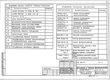 Состав фльбома. Типовой проект 86-048.91 Альбом 3 Архитектурно-строительные решения выше отм. 0.000 АС.1-1