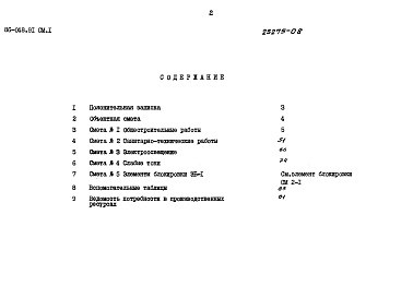 Состав фльбома. Типовой проект 86-048.91Альбом 8  Сметная документация СМ.1 