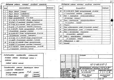 Состав фльбома. Типовой проект 407-3-480.13.87Альбом 3 Электрооборудование ТП-2х160, ТП-2х250, ТП-2х400 кВА