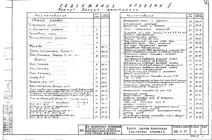 Состав фльбома. Типовой проект 902-2-77Альбом 2 Архитектурно-строительная часть.Общий раздел.Корпус вакуум-фильтрации, блок 1.