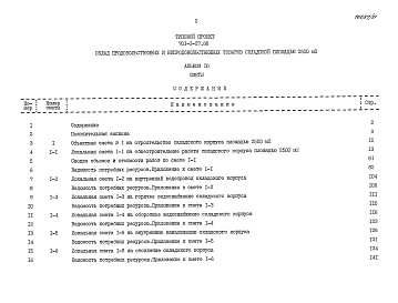 Состав фльбома. Типовой проект 701-3-27.88Альбом 10 Сметы Части 1, 2, 3, 4, 5