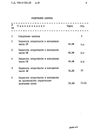 Состав фльбома. Типовой проект 705-1-168.85Альбом 4 Ведомости потребности в материалах 