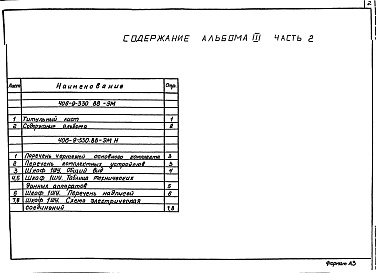 Состав фльбома. Типовой проект 406-9-330.88Альбом 3 Задания заводу-изготовителю. Часть 1 - Щиты автоматизации