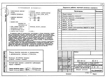 Состав фльбома. Типовой проект 68-021м.86Альбом 1 АС.0-1 Общие архитектурно-строительные решения