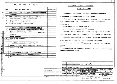 Состав фльбома. Типовой проект 89-091.85Альбом 4 Проектная документация на перевод бытовых помещений подвала для использования под ПРУ