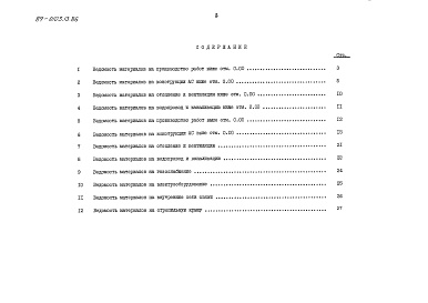 Состав фльбома. Типовой проект 89-0103.13.86Альбом 11 Ведомость потребности в материалах (ВМ 1-1)