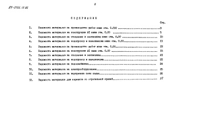 Состав фльбома. Типовой проект 89-0106.13.86Альбом 11 Ведомость потребности в материалах (ВМ 1-1)