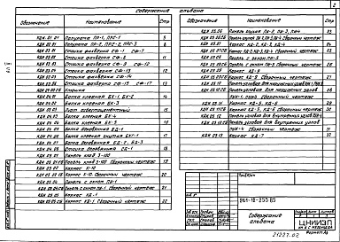 Состав фльбома. Типовой проект 261-12-255.85Альбом 2 Изделия заводского изготовления