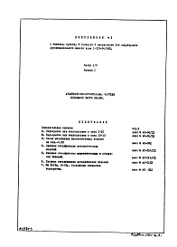 Состав фльбома. Типовой проект 1-515-04/9ЮЛЧасть 1-0 Раздел 1 Дополнение 1 Архитектурно-строительные чертежи подземной части здания