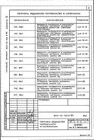 Состав фльбома. Типовой проект 264-13-122м.83Альбом 10 Ведомости потребности в материалах