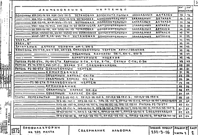 Состав фльбома. Типовой проект 252-3-16Альбом 5-2 Изделия заводского изготовления . Железобетонные и гипсобетонные изделия