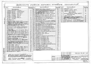 Состав фльбома. Типовой проект 264-20-73.87Альбом 1 Архитектурно-строительные и технологические чертежи, кинотехнология и кинотехника