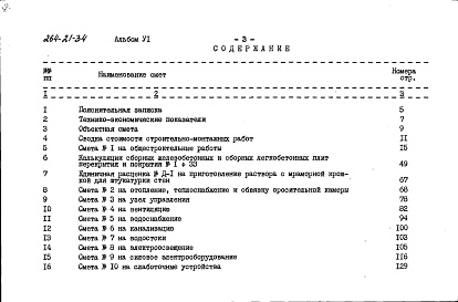 Состав фльбома. Типовой проект 264-21-34Альбом 6 Сметы