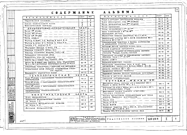 Состав фльбома. Типовой проект 264-24-4Альбом 1 Архитектурно-строительная часть