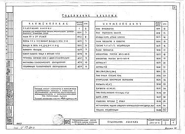 Состав фльбома. Типовой проект 264-24-6Альбом 1 Архитектурно-строительные и технологические чертежи