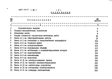 Состав фльбома. Типовой проект 264-24-7Альбом 7 Сметы