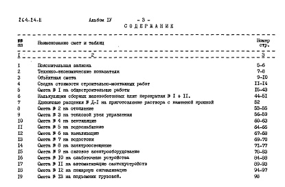 Состав фльбома. Типовой проект 264-24-11Альбом 4 Сметы