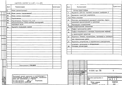 Состав фльбома. Типовой проект И-1128ААльбом 8 П Основные положения по производству строительно-монтажных работ, организации и технологии строительства