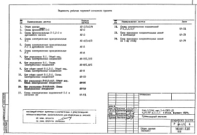 Состав фльбома. Типовой проект П44-1/17Н1Часть 6-АУ Автоматика сантехустройств Раздел 1.1.1