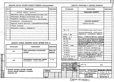 Состав фльбома. Типовой проект XIV-3АС 2 Архитектурно-строительные решения надземной части здания 