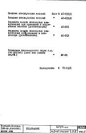 Состав фльбома. Типовой проект П37/9-515Часть 1-АС Архитектурно-строительные чертежи Раздел 1.0.1 Монтажные чертежи подземной части здания 