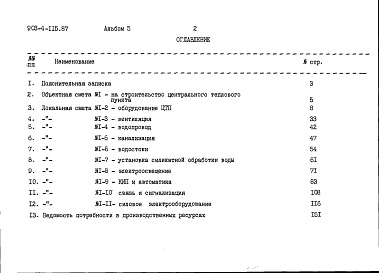 Состав фльбома. Типовой проект 903-4-116.87Альбом 5 Сметы (из т.п. 903-4-115.87)