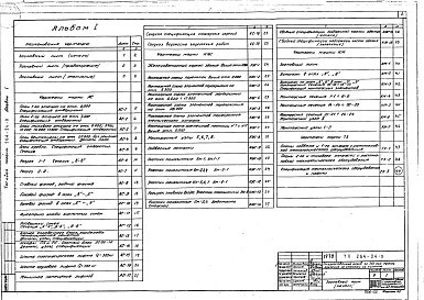 Состав фльбома. Типовой проект 264-24-9Альбом 1 Архитектурно-строительные, технологические чертежи и витражи стальные