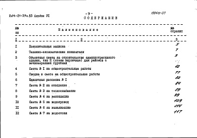 Состав фльбома. Типовой проект 264-21-39м.83Альбом 6 Сметы