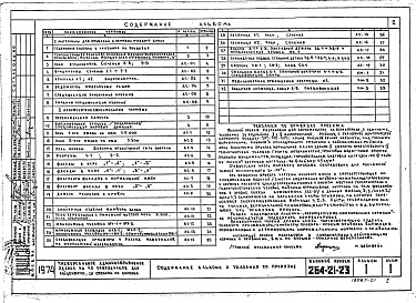 Состав фльбома. Типовой проект 264-21-23Альбом 1 Архитектурно-строительные чертежи