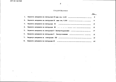 Состав фльбома. Типовой проект 264-20-98.13.88Альбом 6 Ведомости потребности в материалах 