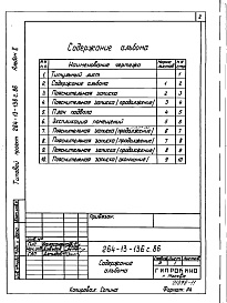 Состав фльбома. Типовой проект 264-13-136с.86Альбом 10 Проектная документация на переводу помещений подвала в режим ПРУ 