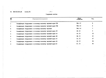 Состав фльбома. Типовой проект 264-13-127с.85Альбом 8 Спецификация оборудования