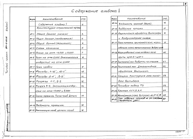 Состав фльбома. Типовой проект 264-13-125.85Альбом 1 Архитектурно-строительные решения