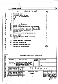 Состав фльбома. Типовой проект 264-13-106Альбом 8 Проектная документация на перевод  помещений 1 этажа для использования под ПРУ