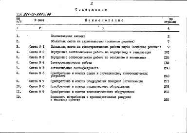 Состав фльбома. Типовой проект 264-12-265с.86Альбом 10 Сметы