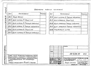 Состав фльбома. Типовой проект 264-12-246.85Альбом 4 Задание заводу - изготовителю на изготовление щитов