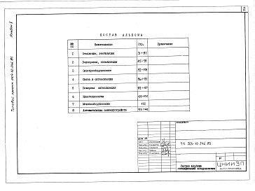 Состав фльбома. Типовой проект 264-12-246.85Альбом 5 Спецификация оборудования