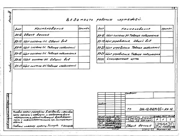 Состав фльбома. Типовой проект 264-12-242м.85Альбом 4 Автоматизация сантехустройств. Задание заводу-изготовителю на щиты управления