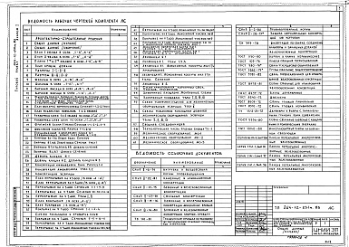 Состав фльбома. Типовой проект 264-12-231м.83Альбом 1 Архитектурно-строительные и технологические чертежи. Металлические конструкции