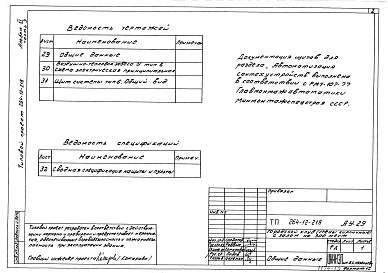 Состав фльбома. Типовой проект 264-12-218Альбом 11 Задание заводу-изготовителю. Часть 3. Щит системы тип 6