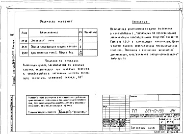 Состав фльбома. Типовой проект 264-12-199Альбом 4 Щит установки типа 1. Задание заводу изготовителю